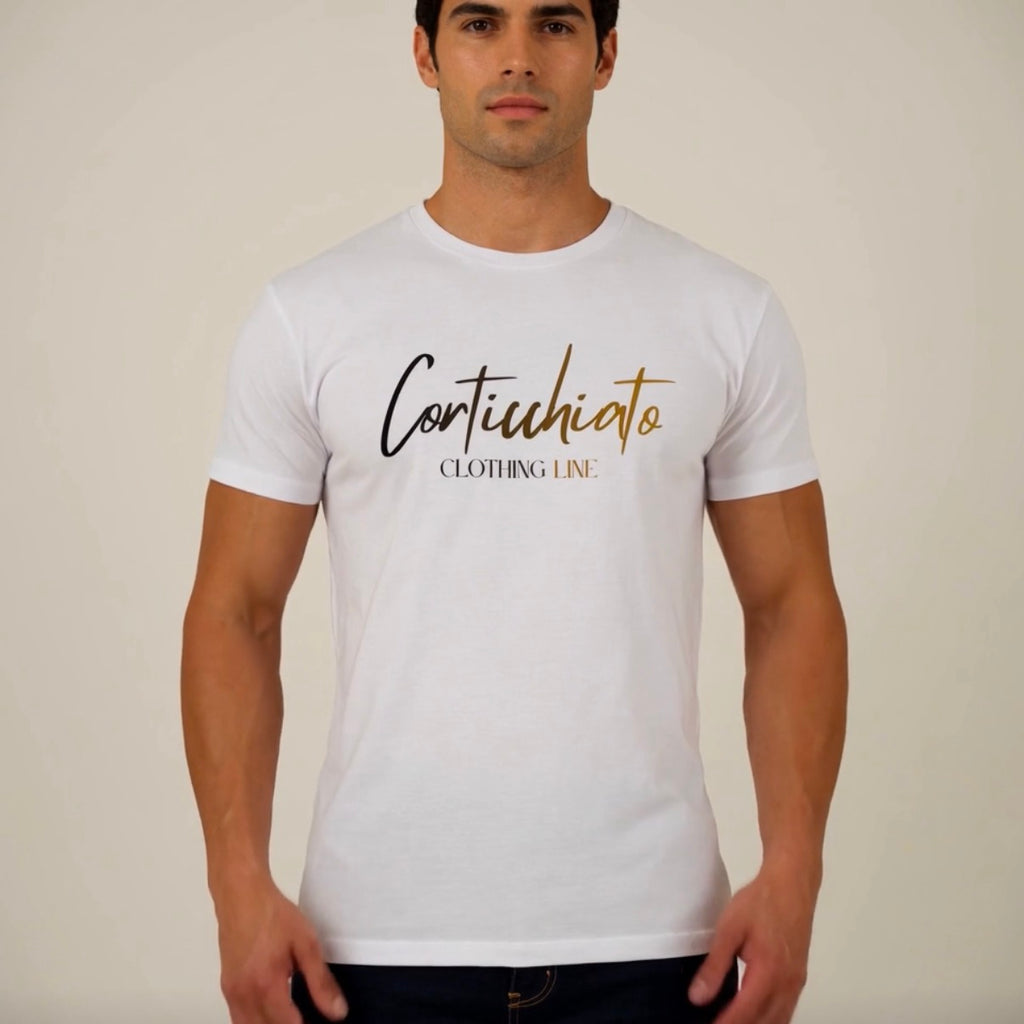 Teeshirt Logo clothing Line (dégradé noir et or)