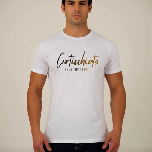 Teeshirt Logo clothing Line (dégradé noir et or)