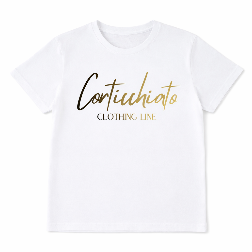Teeshirt Logo clothing Line (dégradé noir et or)