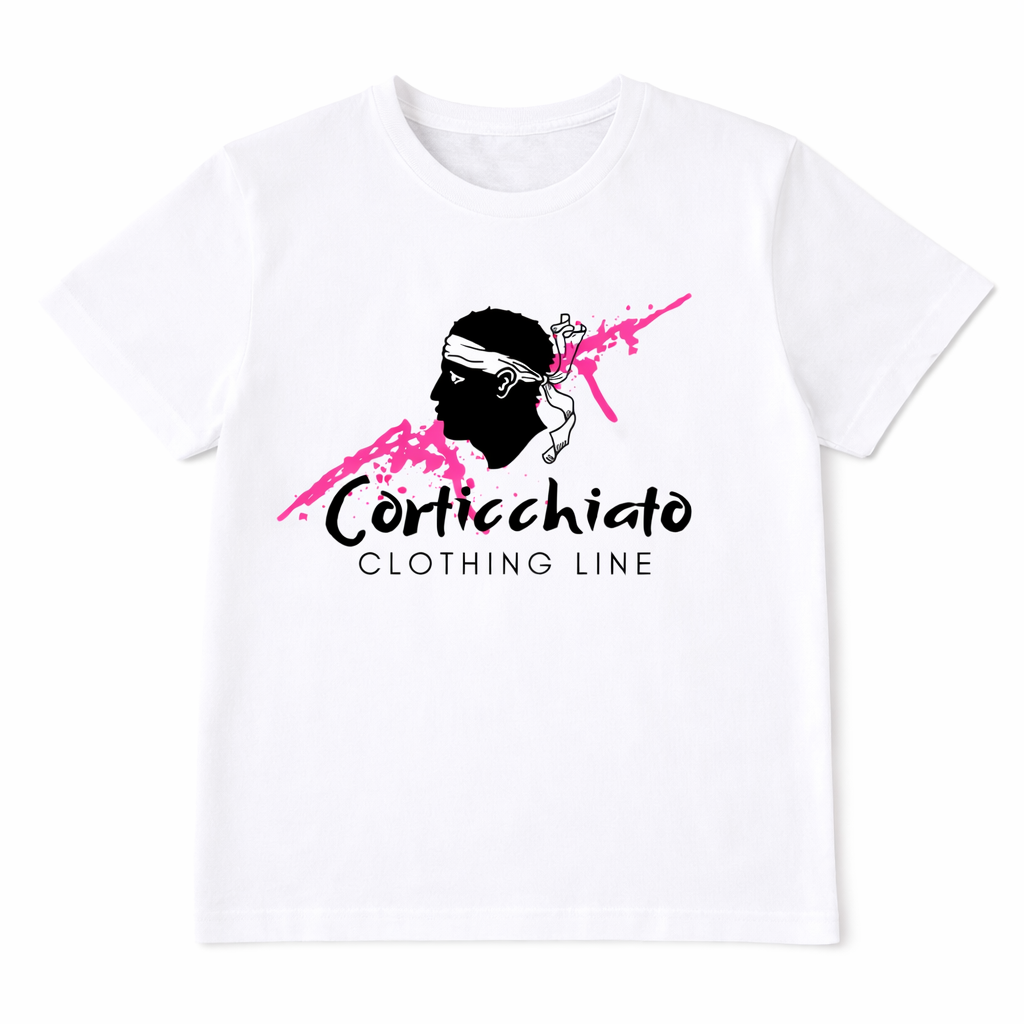 Teeshirt blanc (logo rose et noir)
